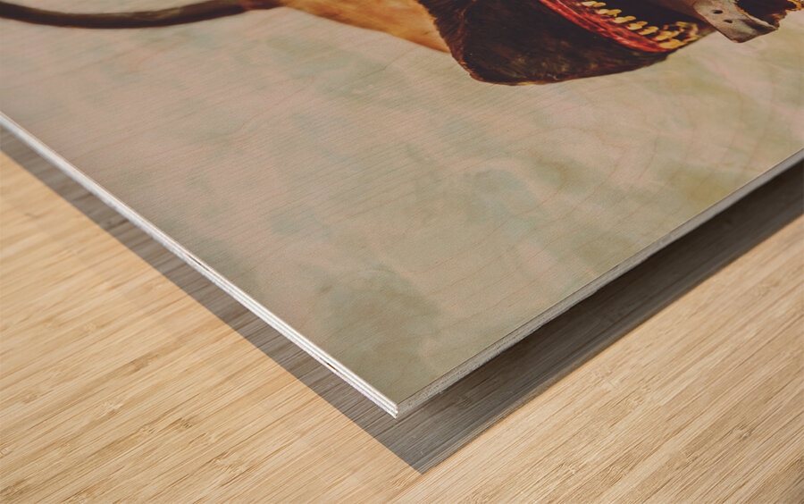 Shark eat Shark Wood print