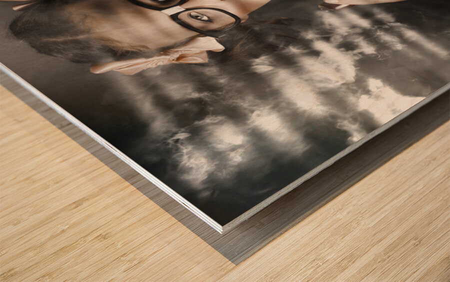 Private Eye Detective Smoking At Crime Scene Wood print