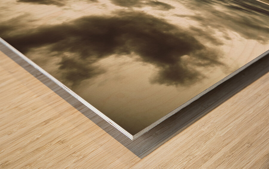 Cloudy daybreak Wood print