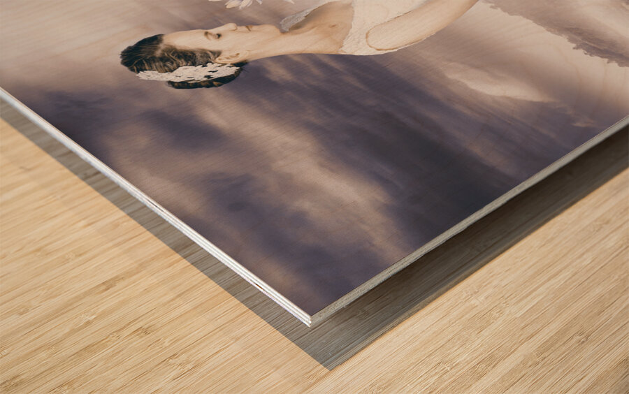 Charming woman with romantic sentiment Wood print