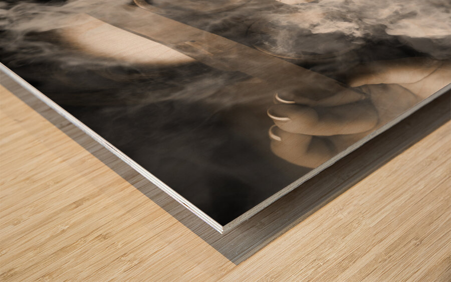 Smoking Hot Industrial Worker Wood print