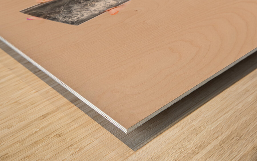 Beautiful Blonde Make-up Artist Woman Pouring Liquid Lipstick Wood print