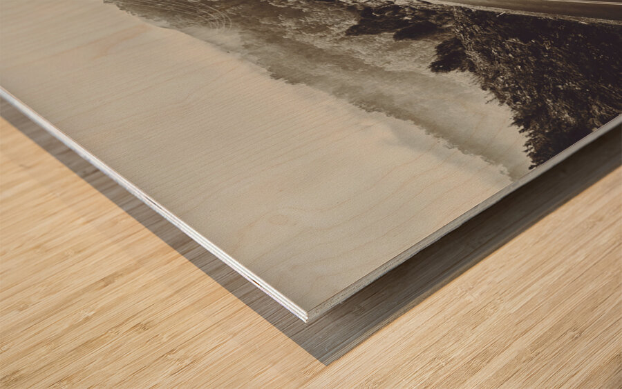 Winter weather road Wood print