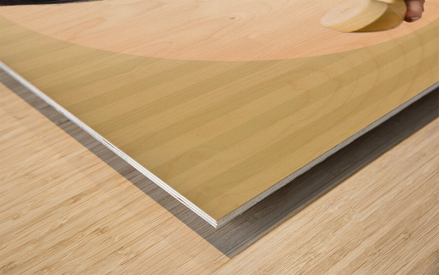 Zombie business person handing over bad news phone Wood print