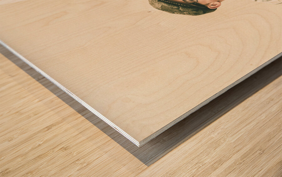 Traffic cone spruiker Wood print