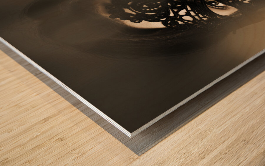 Beautiful party woman at luxury night ball Wood print