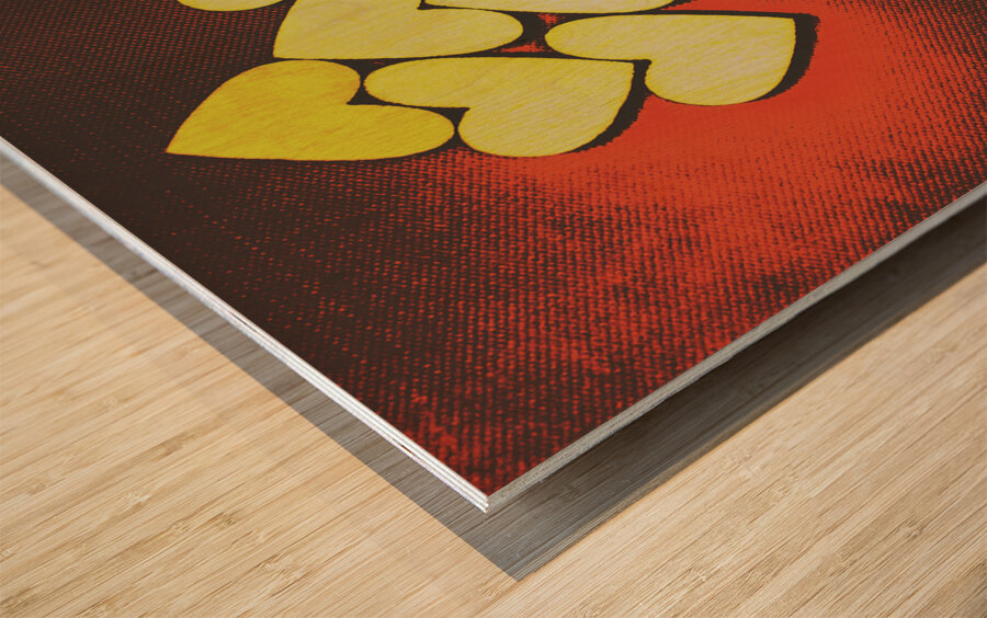 Comic art hearts Wood print