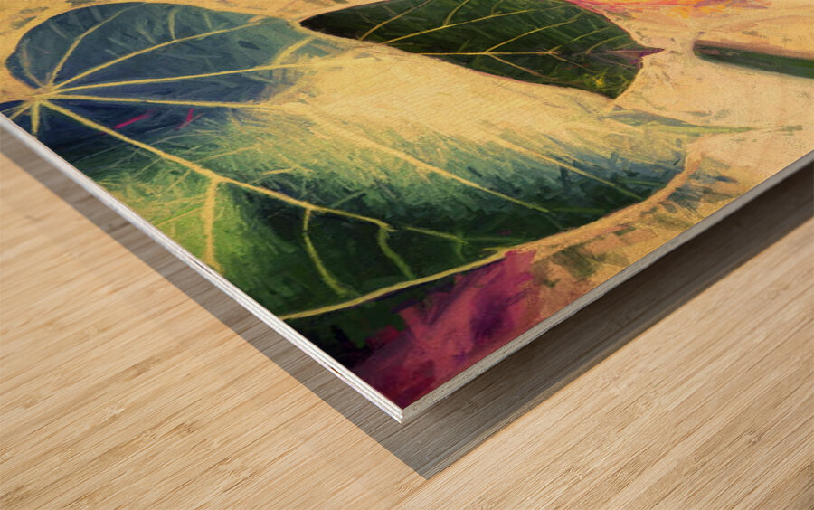 Leaves of impressionism Wood print