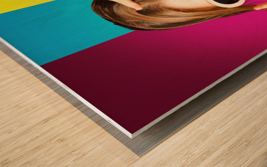 Nail polish pin-up girls Wood print