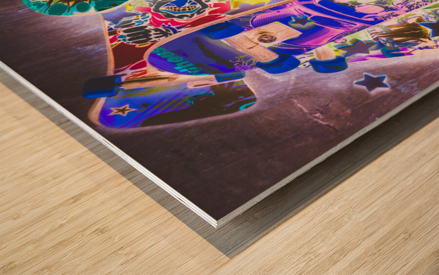 Skating stars Wood print