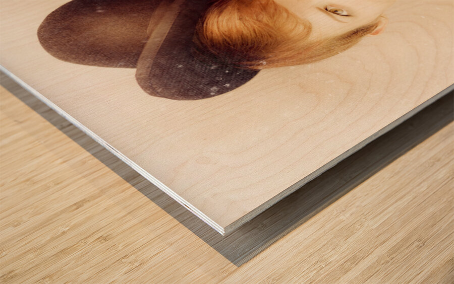 Vintage Portrait In Bowler Hat Wood print