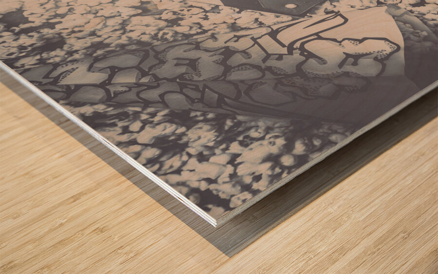 Vintage film production Wood print