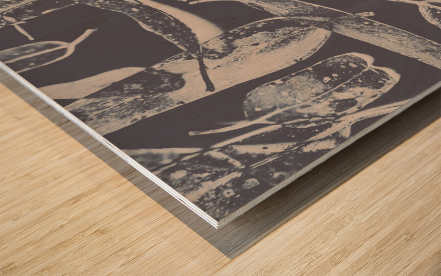 Abstract design tree leaves background Wood print