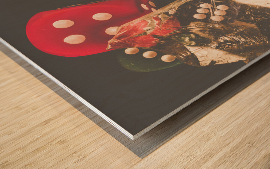 Vintage gambling scene Wood print