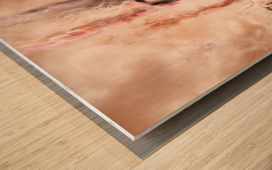 Caffeine high pin up girl Wood print