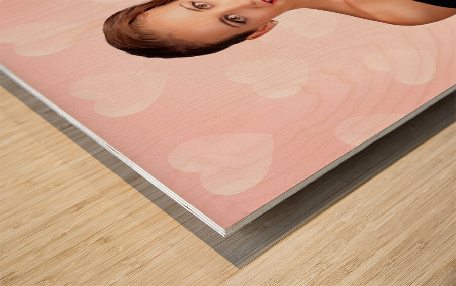 Romantic Woman In Love With Butterflies In Tummy Wood print