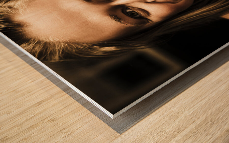 St Patrick’s Day woman imitating an Irish man Wood print