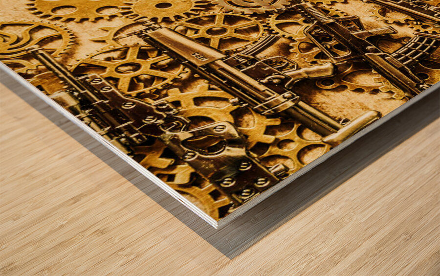 Gearing for war Wood print