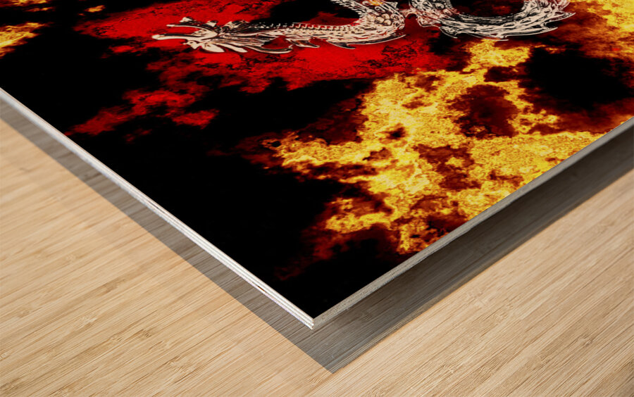 Double Dragon Wood print