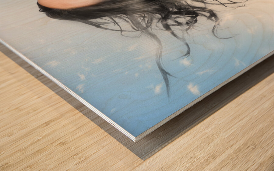 Hair makeup and fashion portrait. Calm of freedom Wood print