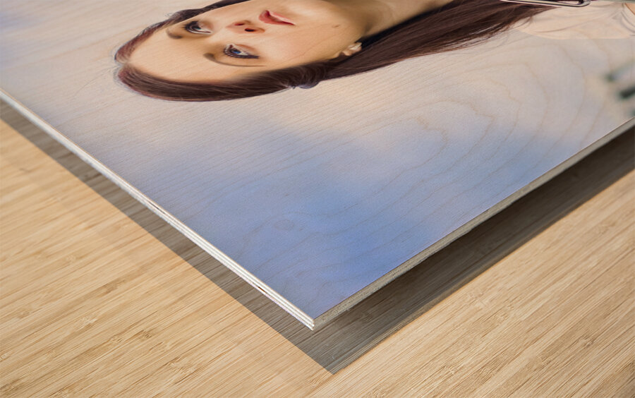 Business Woman With Dreams Aspirations And Goals Wood print