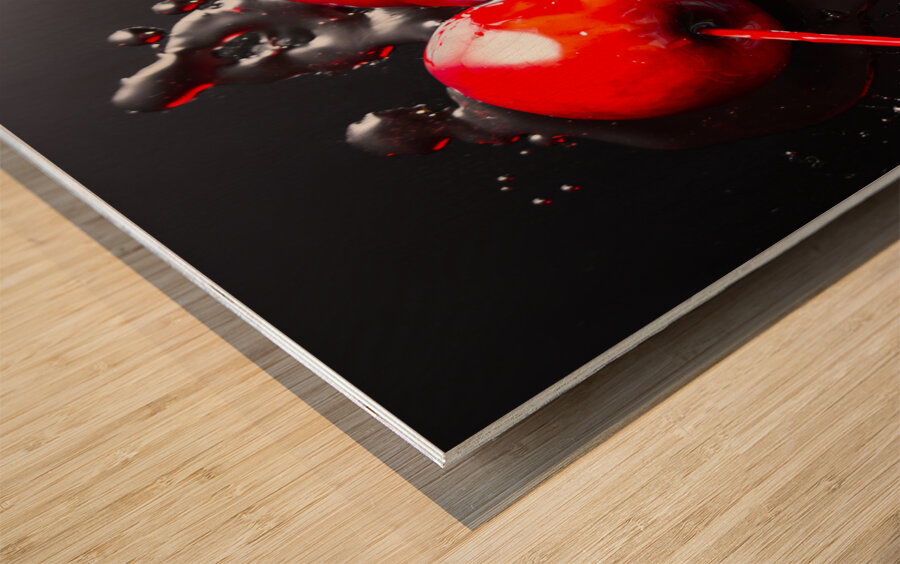 Halloween toffee apples Wood print