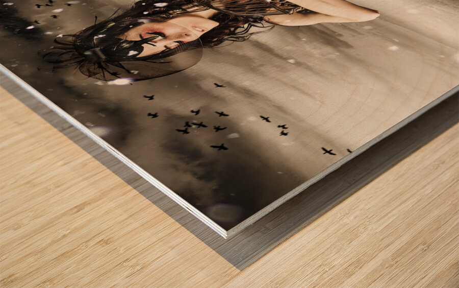 Fashion. Winter Freedom From A Snow Capped Romance Wood print