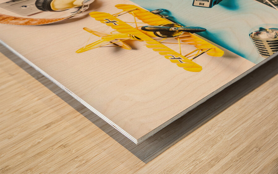 Multicolour memorabilia Wood print