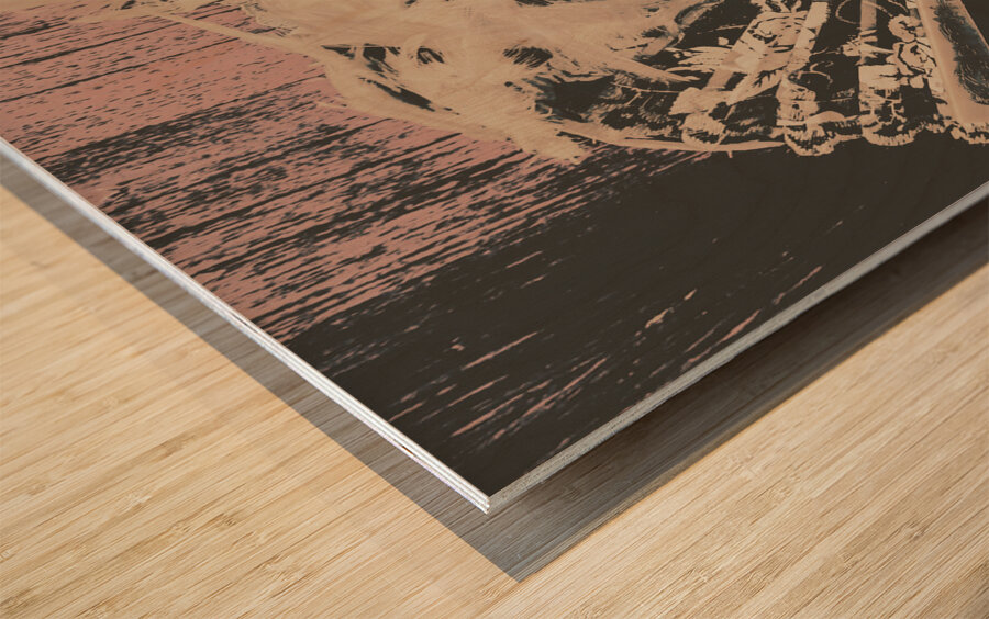 Scene from a country and western cabaret  Wood print