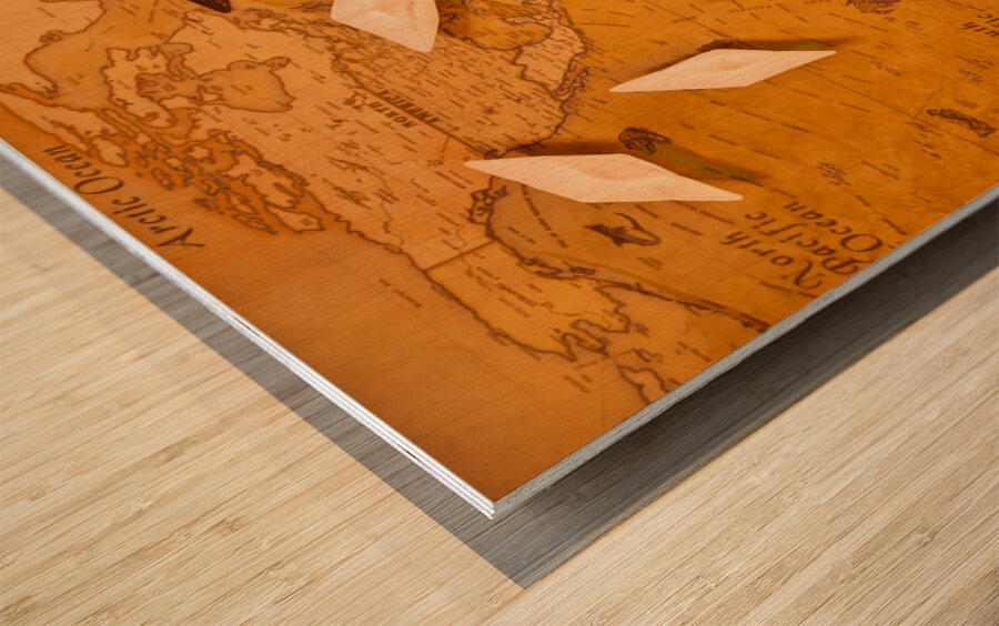 Maritime mapping Wood print