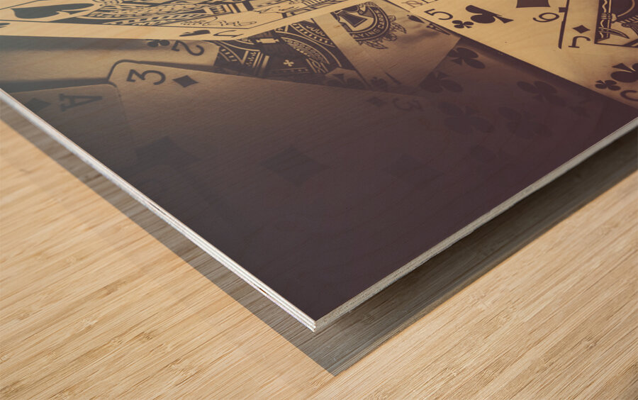 House that poker built Wood print