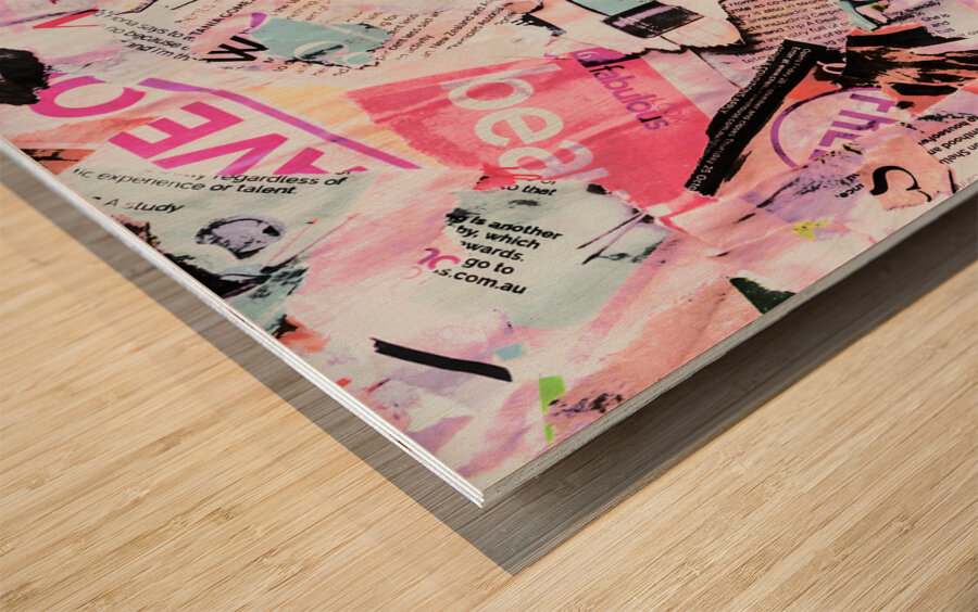 Mixed media messages Wood print