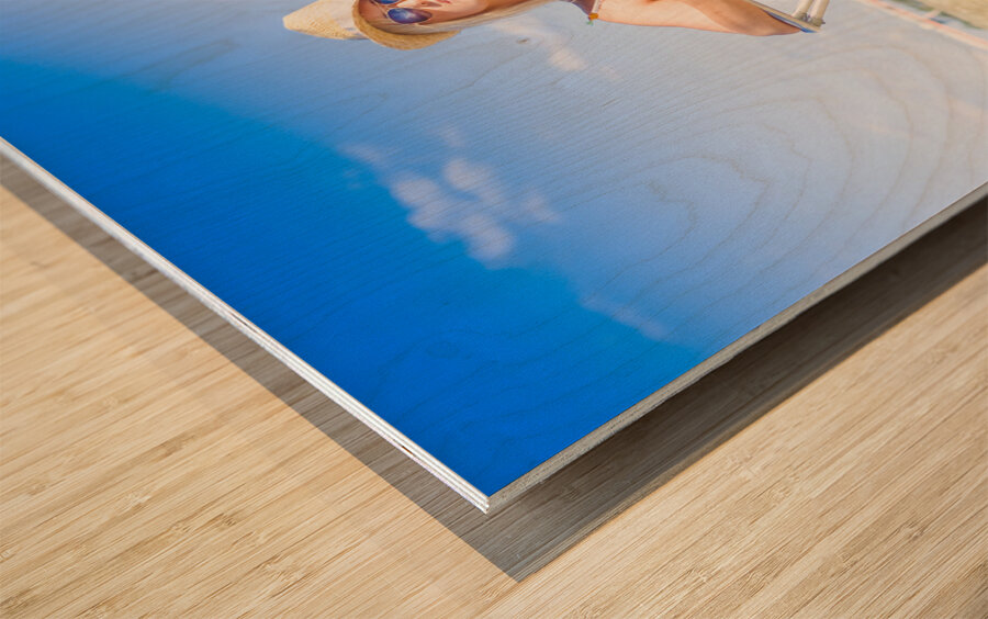 Beautiful Holiday Woman Holding Cocktail Glass Wood print