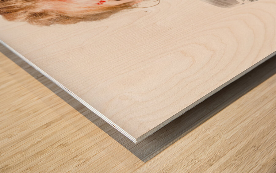 Worried zombie with Dollar bills Wood print