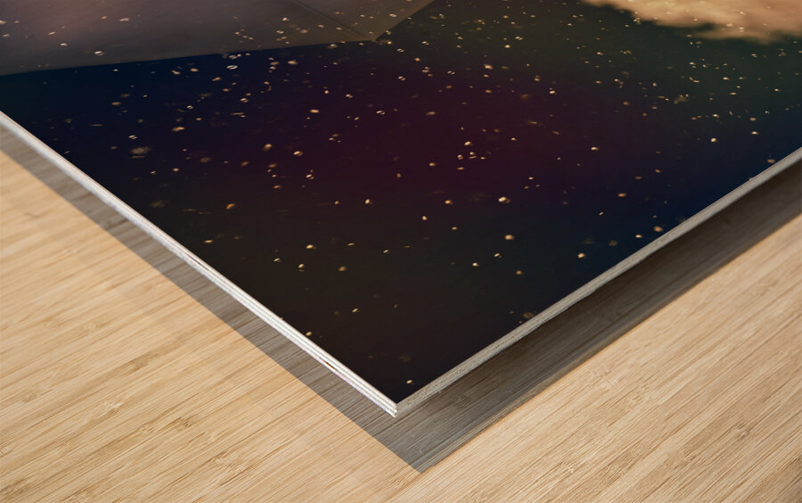 Happy Woman Walking Outside On A Rainy Summer Day Wood print