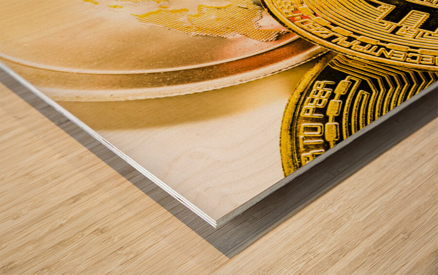 Golden exchange Wood print