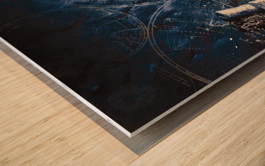 Old nautical navigation Wood print