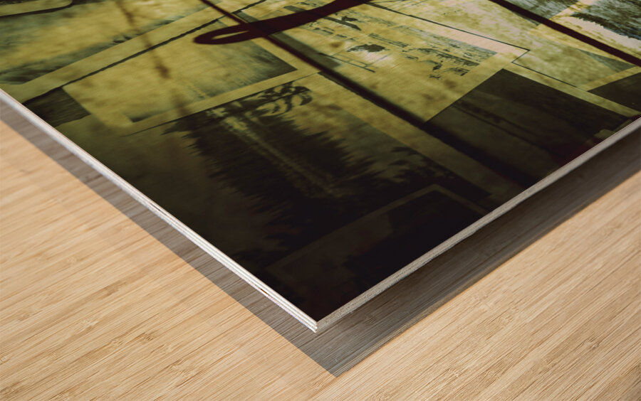 Old retro film camera in creative composition Wood print