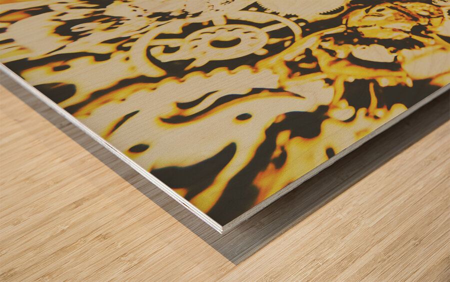 The steampunk heart design Wood print