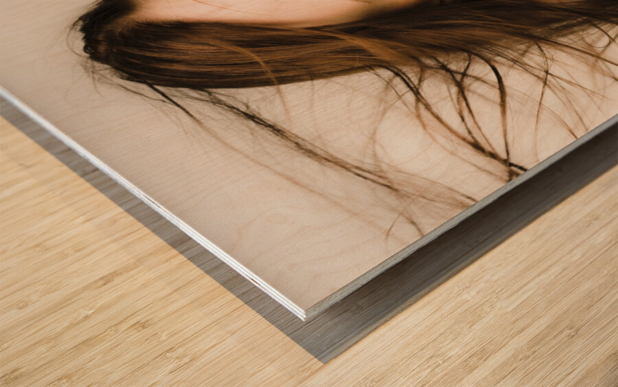 With The Wind In Her Hair Wood print