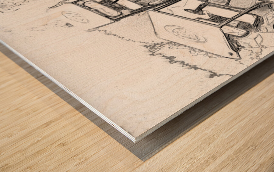 Course sketch Wood print