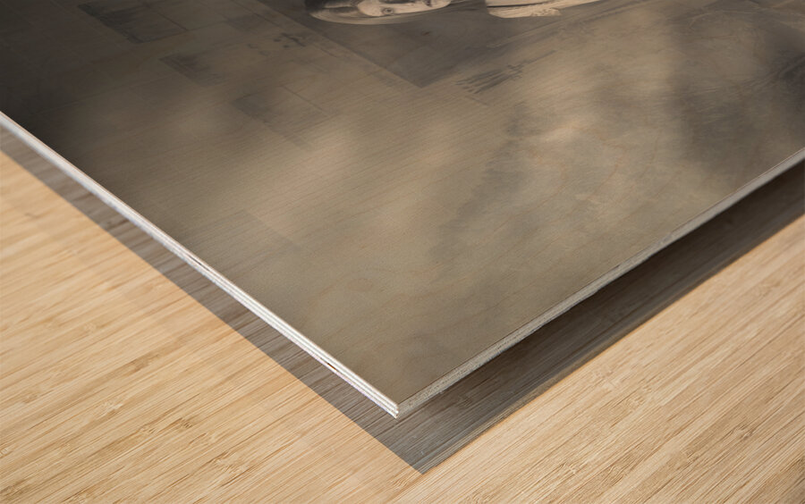 Evil vintage ghost at scary haunted castle Wood print