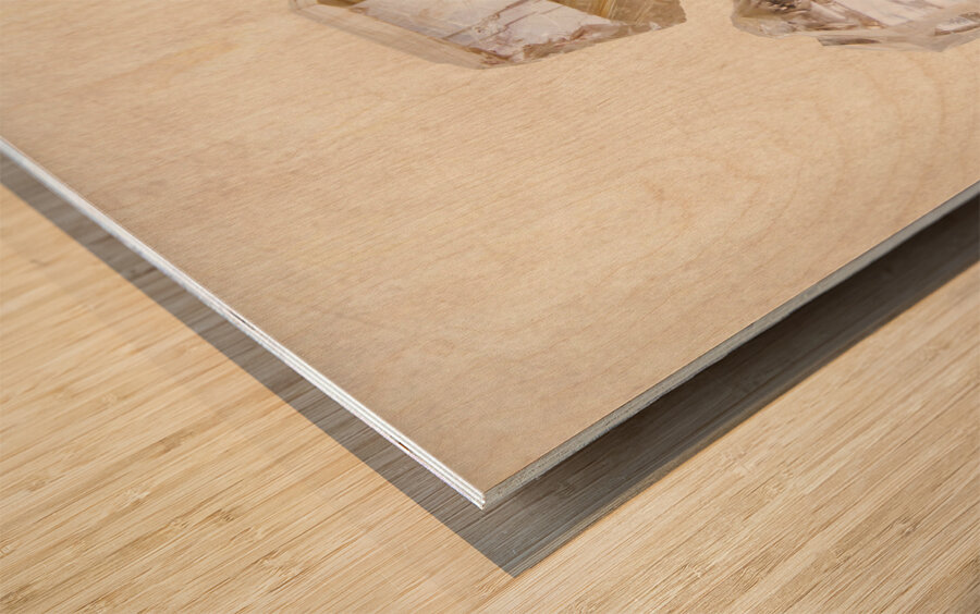 Quartz crystals Wood print