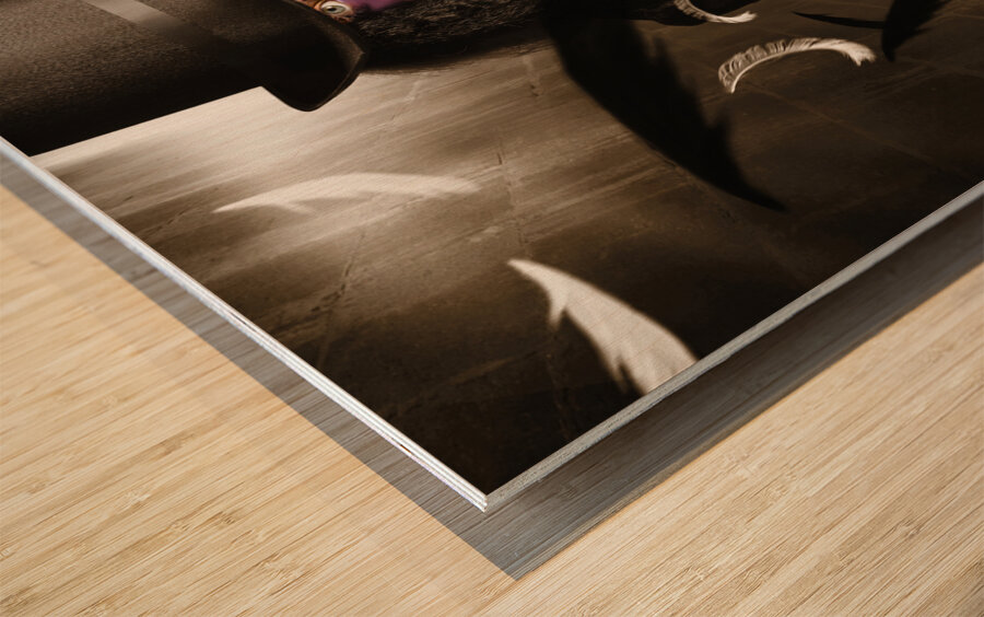 Dark fashion girl making magic and mystery wish Wood print