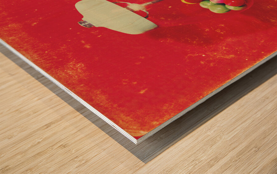 Vintage candy store gum ball machine Wood print