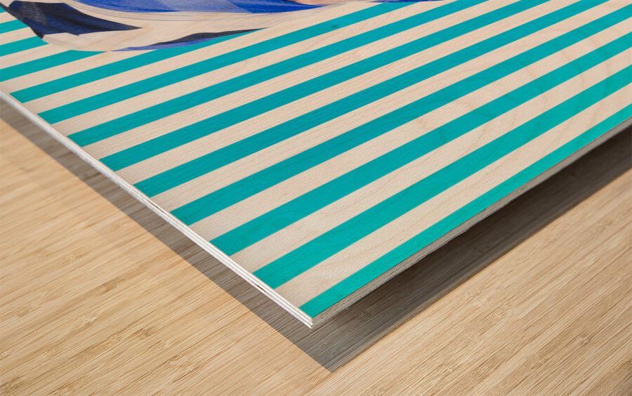 Beautiful retro pinup girl in scarf and sunglasses Wood print