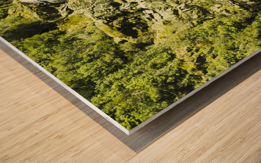 Rocky mountain waterfall Wood print