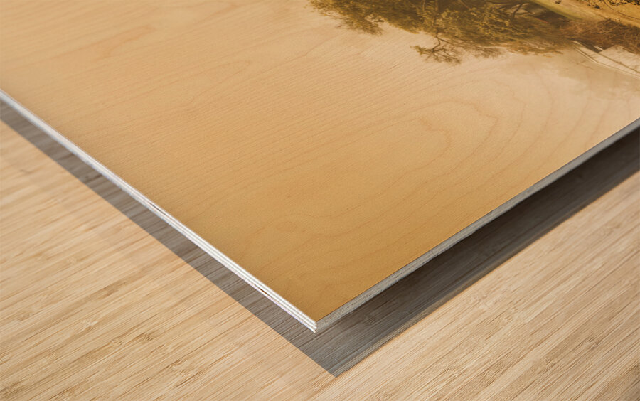 Quaint countryside scene of Glen Huon Wood print