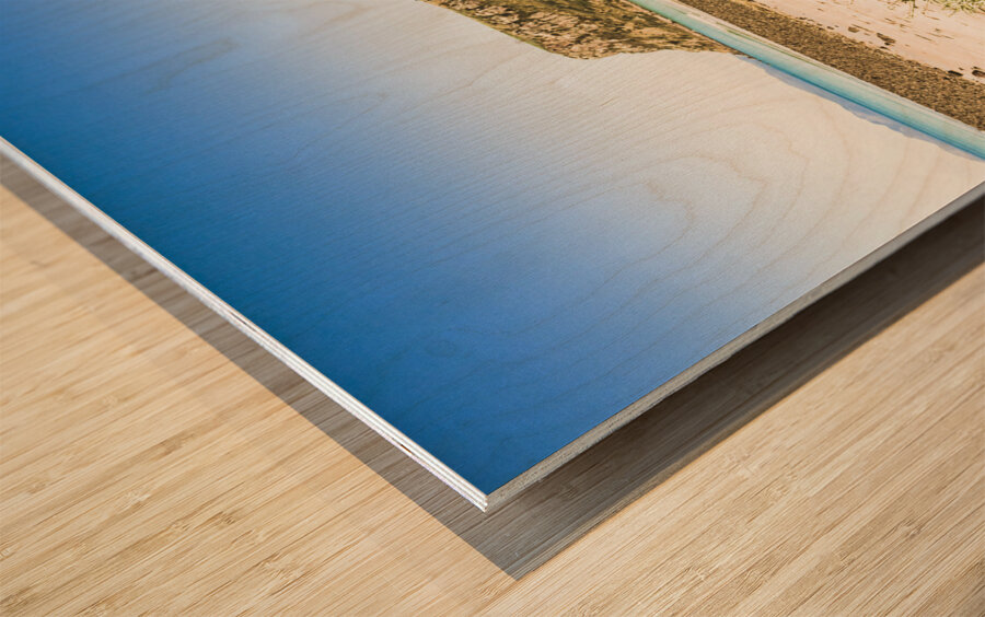 Scenic stony seashore Wood print