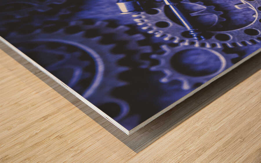 Night watch gears Wood print